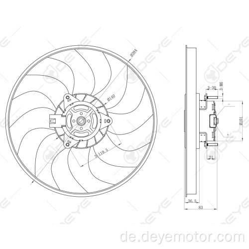 Kühlerlüftermotor 12v für OPEL CORSA